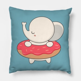 Kawaii Cute Elephant With Donut Pillow