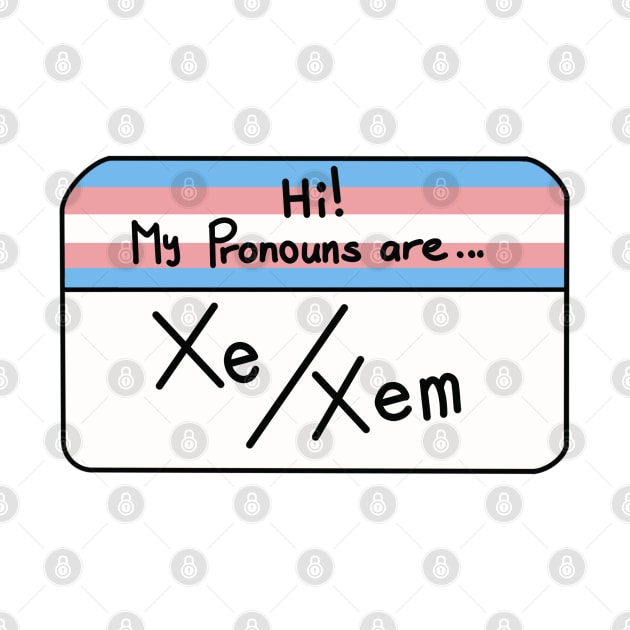 Hi my pronouns are - xe xem - trans pride by Beelixir Illustration