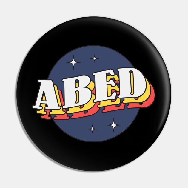 Abed - Colorful Layered Retro Letters Pin by Mandegraph