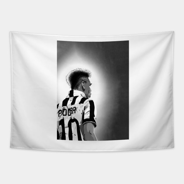 Paul Pogba Juventus #10 Football Artwork Tapestry by barrymasterson