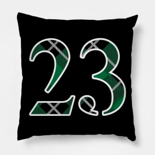 23 Sports Jersey Number Green Black Flannel Pillow