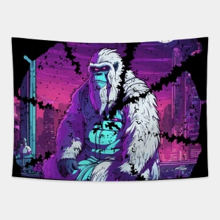 Yeti Christmas Tree Pizza Tapestry