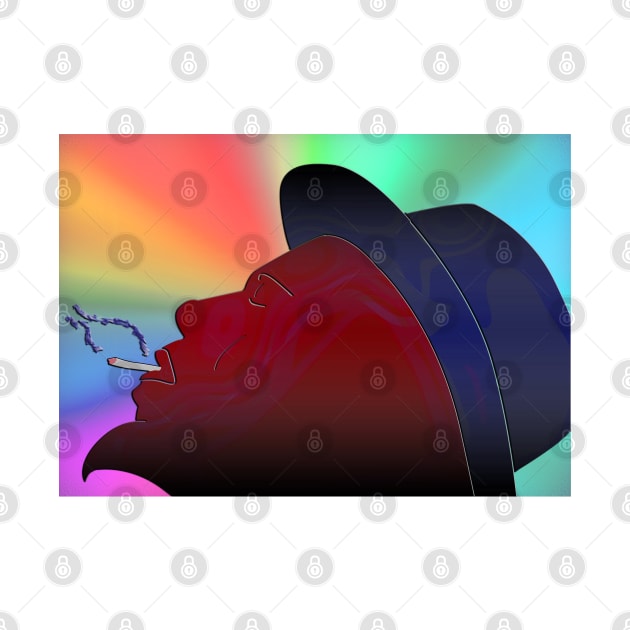 Portrait of Thelonious Monk Colorful Silhouette Smoking by ibadishi