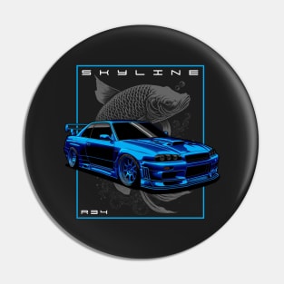 Nissan Skyline R34 Koi Design Pin