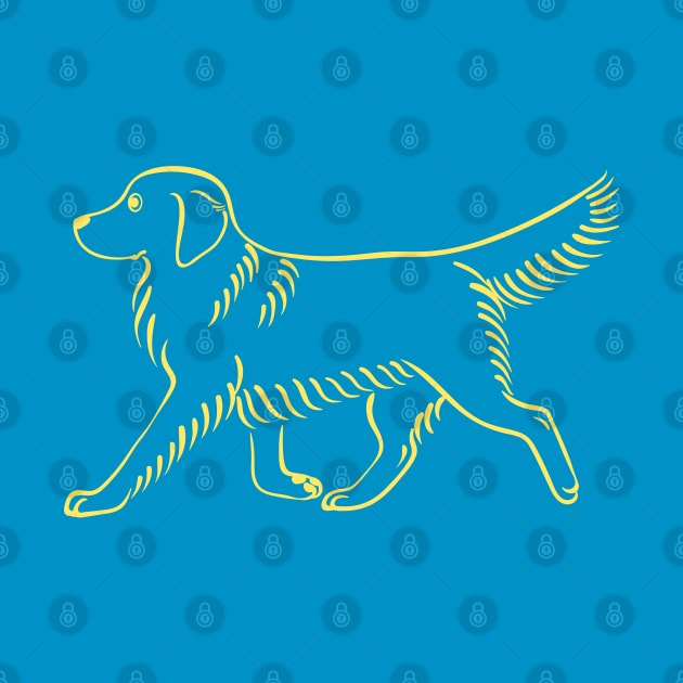 Trotting Golden Retriever by illucalliart