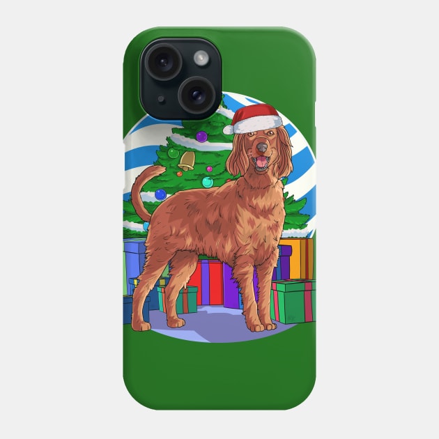 Irish Setter Dog Cute Santa Christmas Gift Phone Case by Noseking