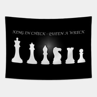 Chess Slogan - King in Check 2 Tapestry