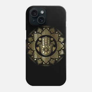 Hamsa Hand - Hand of Fatima in Lotus dot art Phone Case