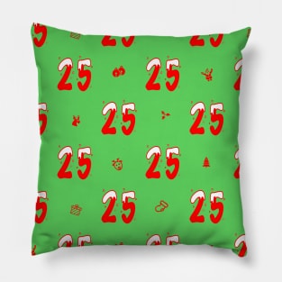 Christmas 25 Green Pillow