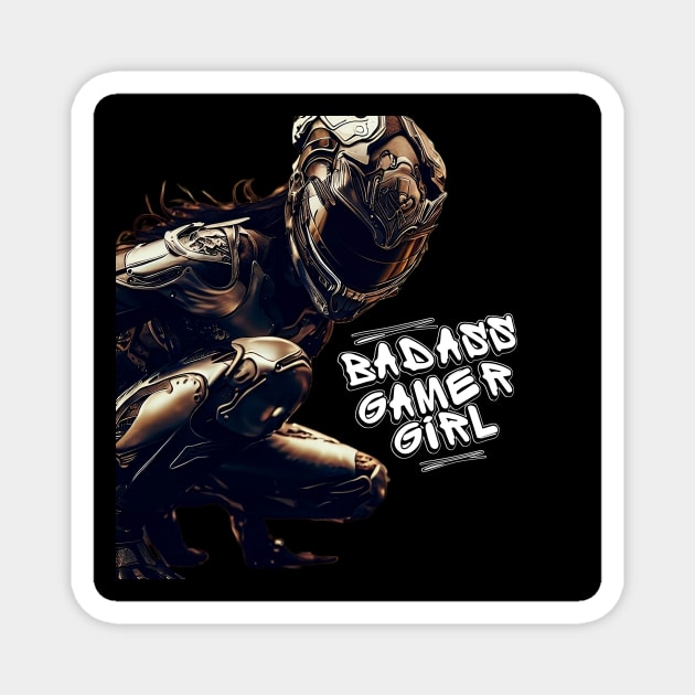 Cyberpunk-Steampunk Badass Gamer Girl 001 Magnet by THE AVENUE BAY