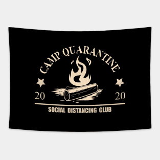 funny camp quarantine social distancing club Tapestry