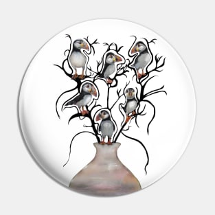 Vase of puffins Pin