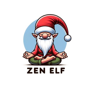 Zen Elf Gnome in Santa Hat - Peaceful Humor T-Shirt