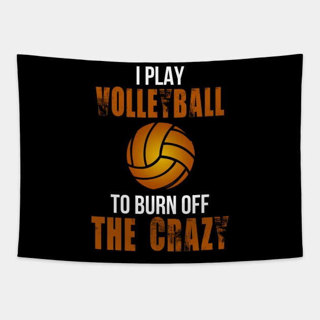 I Play Volleyball To Burn Off The Crazy Tapestry by schaefersialice