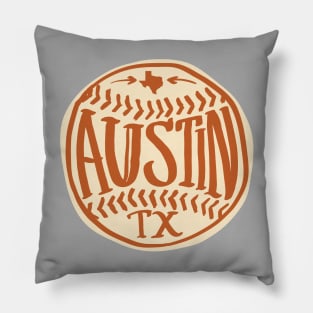 Austin Texas Hand Drawn Typography Baseball T-Shirt Pillow