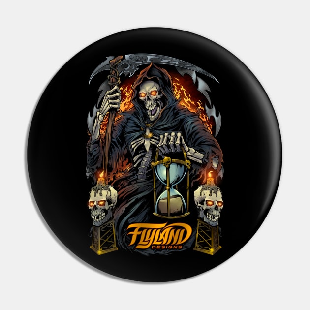 Grim Reaper with Hourglass Pin by FlylandDesigns