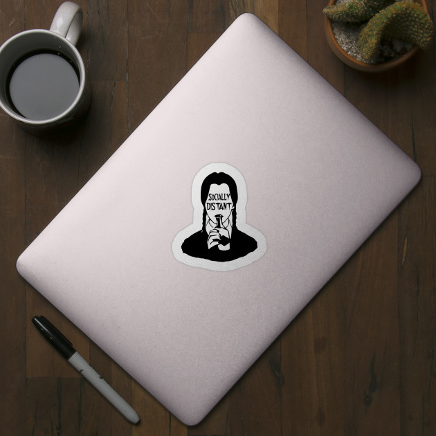 Wednesday Addams Socially Distant | Sticker