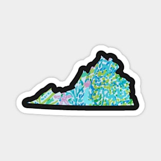 Virginia State Floral Ocean Pattern Magnet