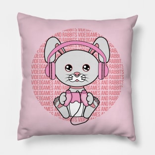 All I Need is videogames and rabbits, videogames and rabbits, videogames and rabbits lover Pillow