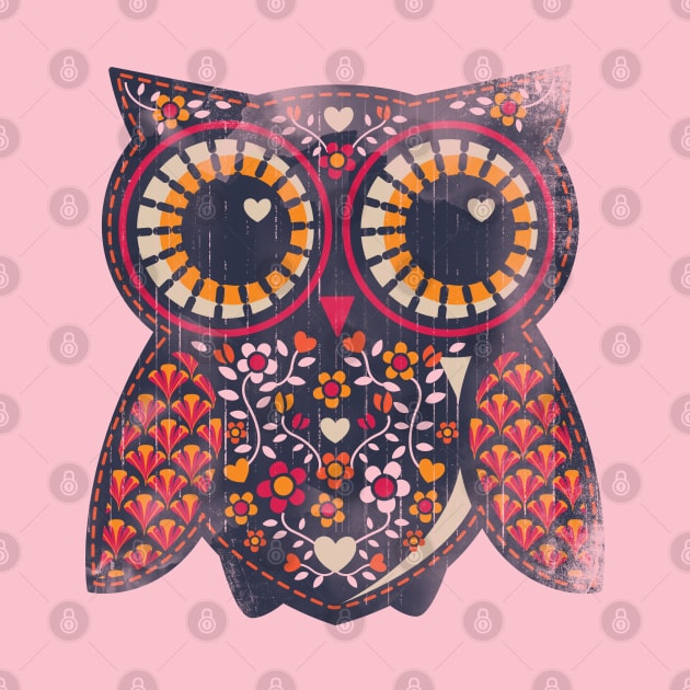 Cute floral owl by Josephsfunhouse