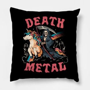 Death Metal - Cute Evil Skull Unicorn Gift Pillow