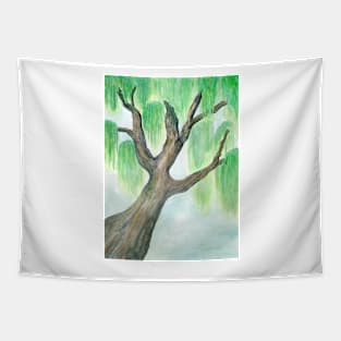 Watercolor Weeping Willow Tapestry