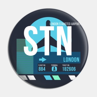 London Stansted (STN) Airport // Sunset Baggage Tag Pin