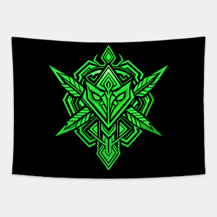 Neon Green abstract tribal cyberpunk Tapestry