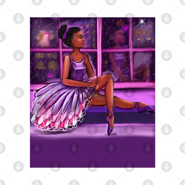 African American ballerina looking out - brown skin ballerina. Top 10 Best ballerina gifts. Top 10 gifts for black women by Artonmytee