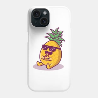 Cute Pineapple Eating Pizza Phone Case