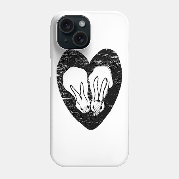 Huddling Rabbits Phone Case by crumpetsandcrabsticks