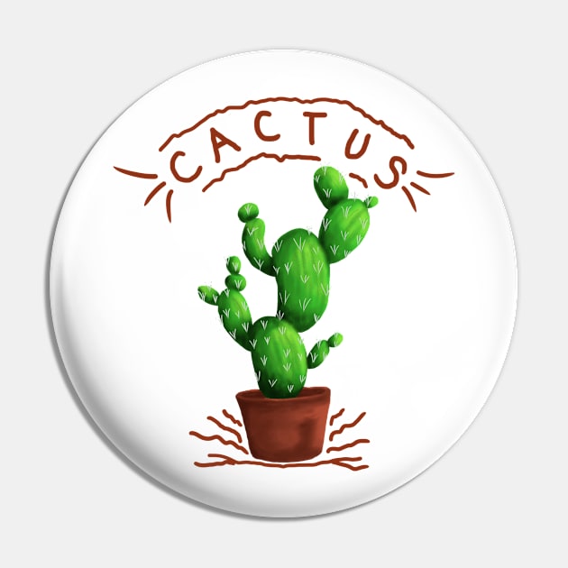 Cactus T-shirt Pin by Masrofik