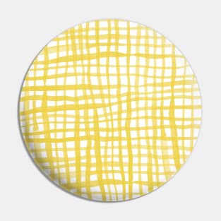 Watercolor doodle gingham - yellow Pin