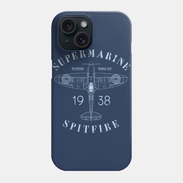 Spitfire Blueprint Phone Case by 909 Apparel