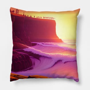 Sun cliff scenery. Pillow