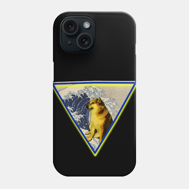 The Great Wave Cheems Dog Dank Meme Internet Gift Phone Case by JPDesigns