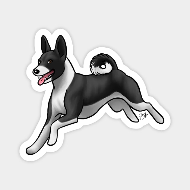 Dog - Basenji - Black and White Magnet by Jen's Dogs Custom Gifts and Designs