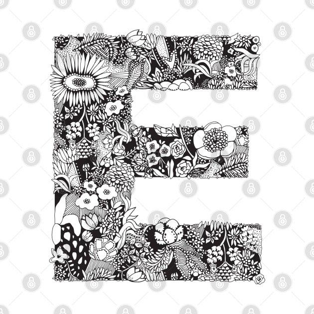 Floral Letter E by HayleyLaurenDesign