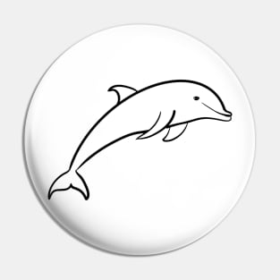 Stick figure dolphin Pin