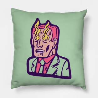 Burning Eyes Man in Suit Pillow