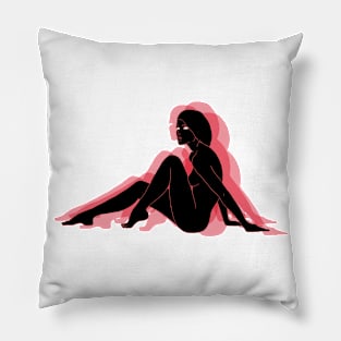 Women Pink Shadows Pillow