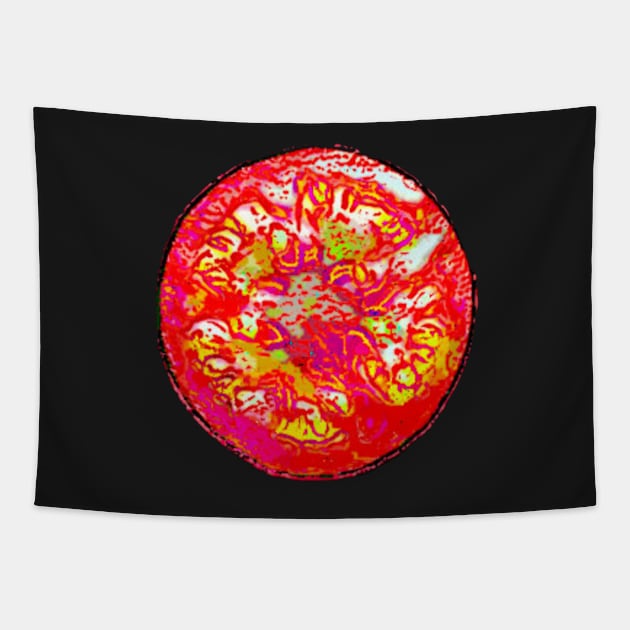 Retro Pop Art Tomato Slice Pattern Apparel Decor Tapestry by BubbleMench