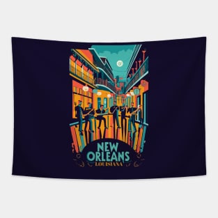 A Vintage Travel Art of New Orleans - Louisiana - US Tapestry