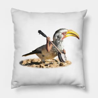 Grumpy Banjo Bird Pillow