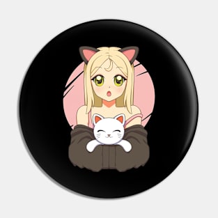 Cat-Eared Anime Charm Pin