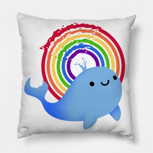 Rainbow Whale Pillow