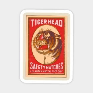 Tiger Head / Vintage Indian Matchbox Art Magnet