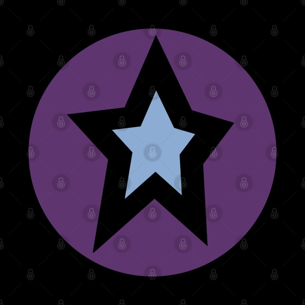 Blue Star Purple Circle Graphic by ellenhenryart