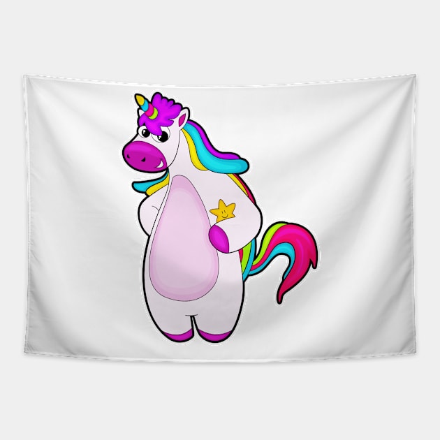 Unicorn with Star Tapestry by Markus Schnabel