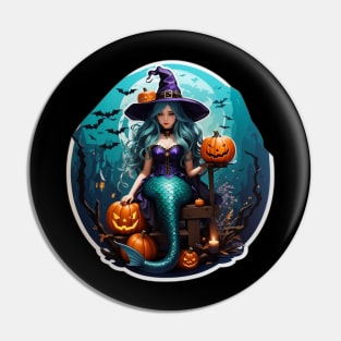 Blue Nightmare All Hallows Eve Mermaid Pin